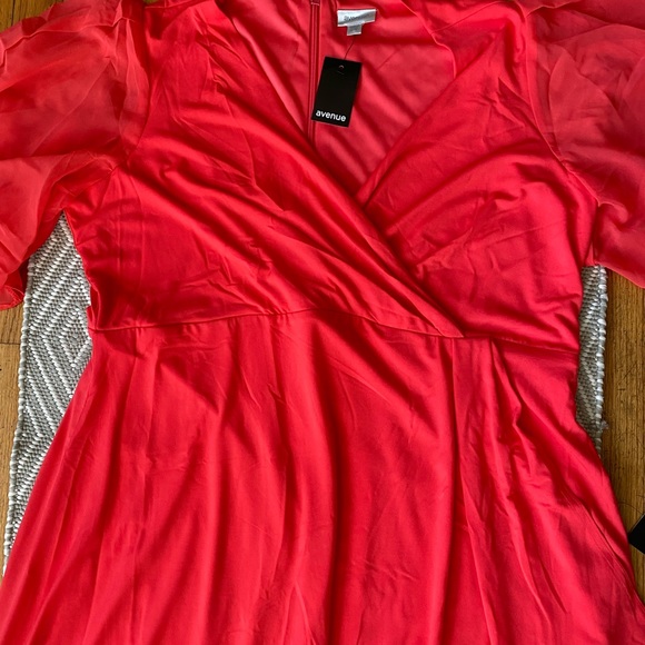 New Women’s bright PINK casual formal high low vneck dress, Size 18/20 - Picture 7 of 11